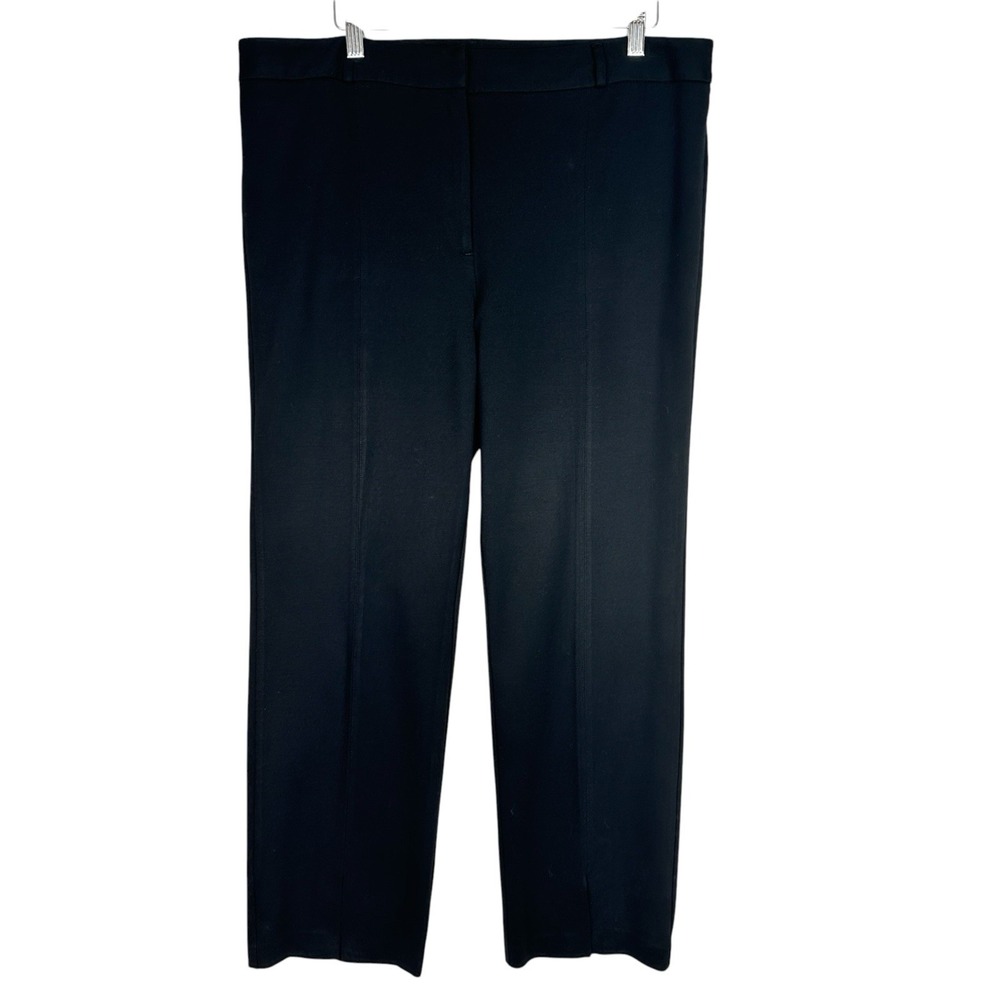 J McLaughlin Pants Stretch Ponte Straight Leg Dress Trousers 12 Black